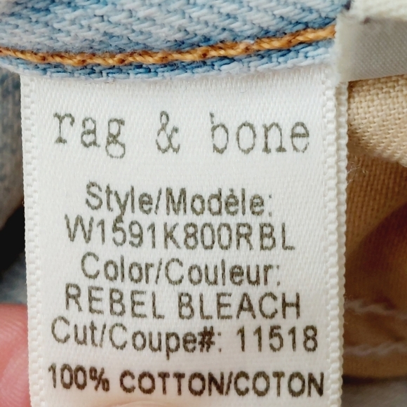 rag & bone Rebel Bleach Distressed Classic Boyfriend Jeans P3631 - Picture 8 of 10